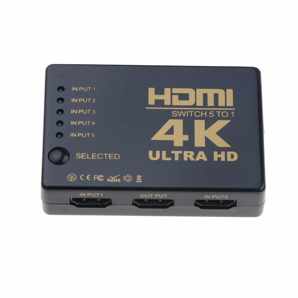 KTX-637907 5-Port HDMI Switcher with Remote Control for High-Definition Output