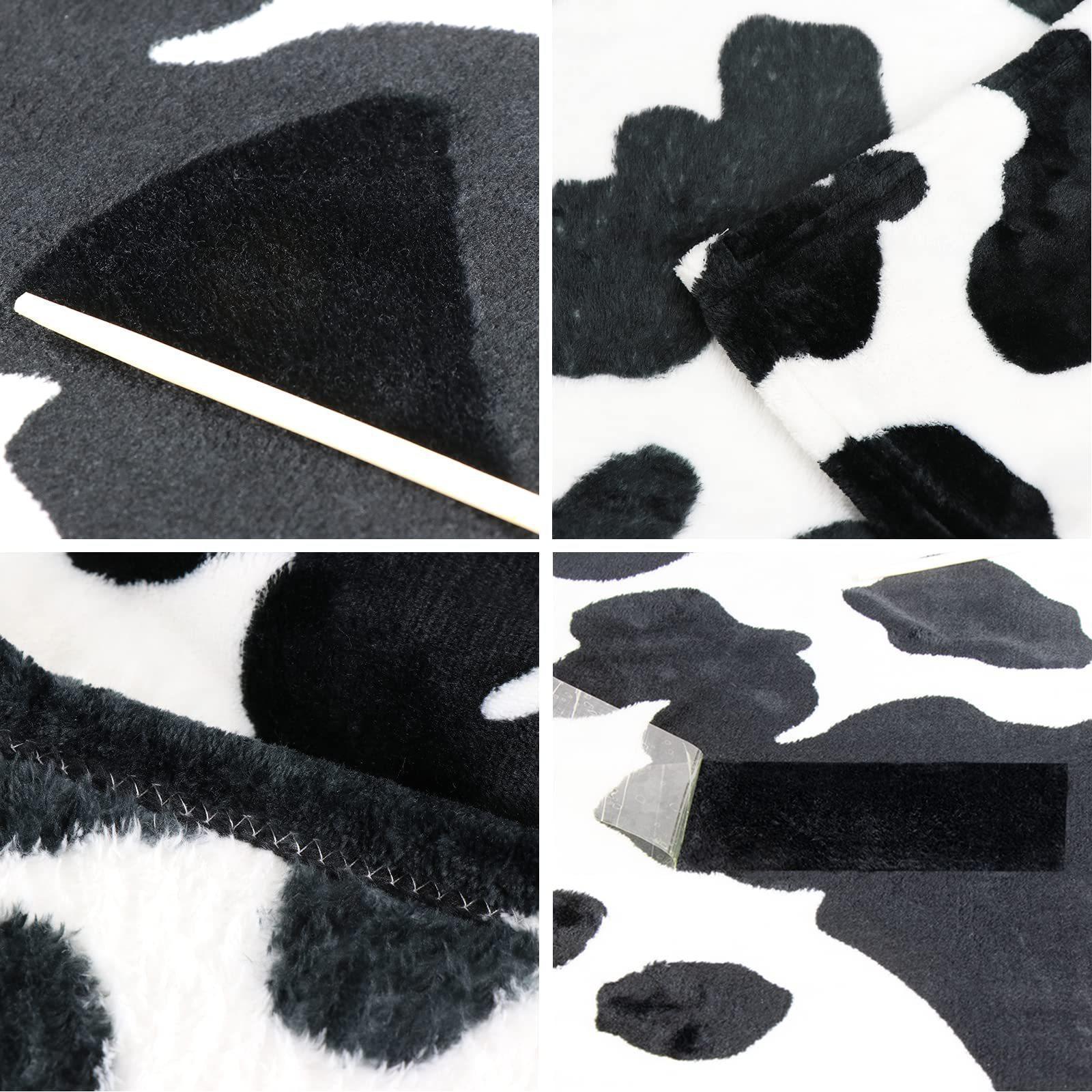 HKM-637971 Cow Print Flannel Blanket - Soft and Cozy, Available in Multiple Sizes for All Seasons