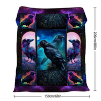 HKM-638035 Colorful Raven Flannel Soft Multifunctional Blanket for Home, Camping, and Office Use