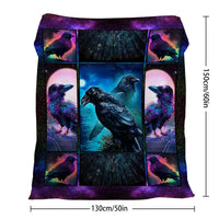 HKM-638035 Colorful Raven Flannel Soft Multifunctional Blanket for Home, Camping, and Office Use