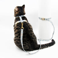 HKM-638035 Stylish Traction Rope for Cats and Dogs - Adjustable Cloth Collar in Love Colors