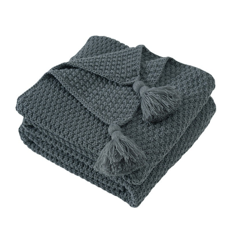 HKM-638099 Nordic Knitted Woolen Yarn Ball Cover Blanket with Pillowcase in Various Sizes and Colors