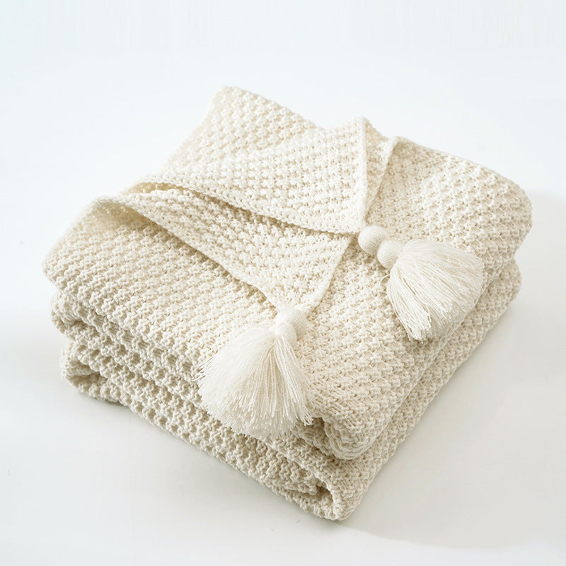 HKM-638099 Nordic Knitted Woolen Yarn Ball Cover Blanket with Pillowcase in Various Sizes and Colors