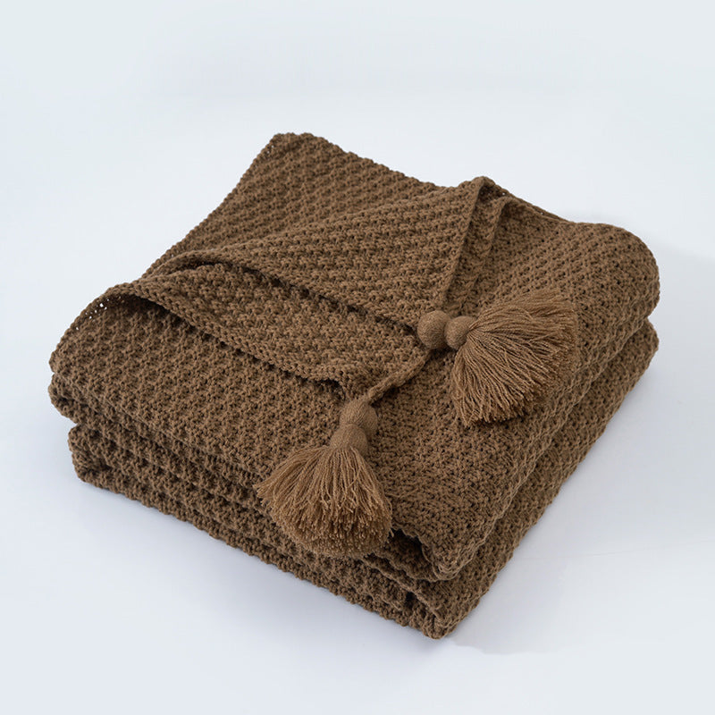 HKM-638099 Nordic Knitted Woolen Yarn Ball Cover Blanket with Pillowcase in Various Sizes and Colors