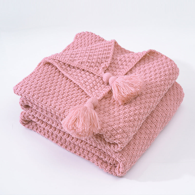 HKM-638099 Nordic Knitted Woolen Yarn Ball Cover Blanket with Pillowcase in Various Sizes and Colors