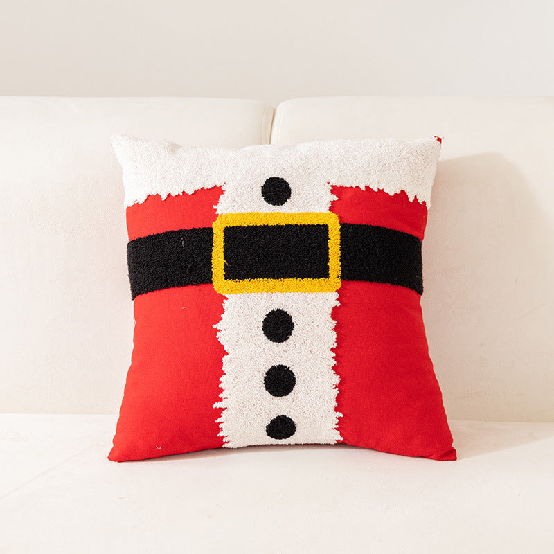 HKM-638163 Christmas Snowflake Embroidery Pillow Cover for Holiday Home Decoration, 45x45cm