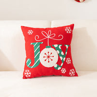 HKM-638163 Christmas Snowflake Embroidery Pillow Cover for Holiday Home Decoration, 45x45cm