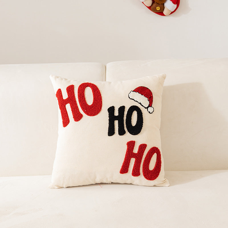 HKM-638163 Christmas Snowflake Embroidery Pillow Cover for Holiday Home Decoration, 45x45cm