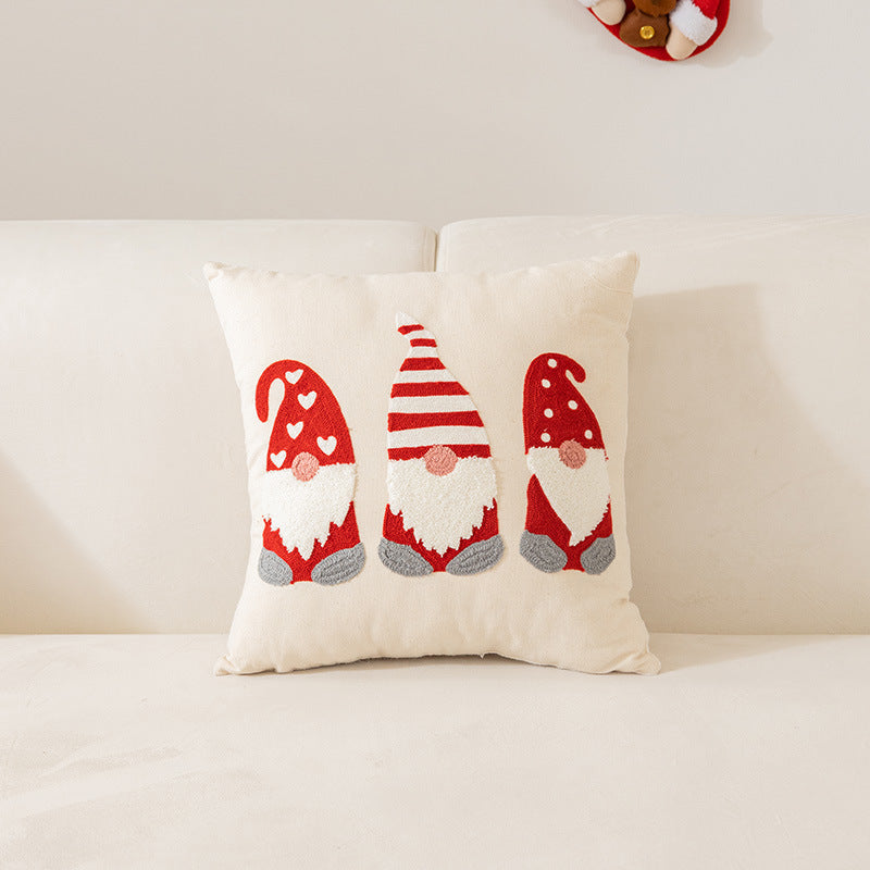 HKM-638163 Christmas Snowflake Embroidery Pillow Cover for Holiday Home Decoration, 45x45cm