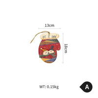 HKM-638163 Christmas Wooden Wall Decorations Featuring Gloves, Socks, Love Heart, and Winter Snow Shovels