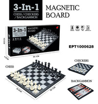 HKM-638163 Magnetic Travel Chess Set with Folding Black and White Board