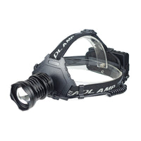 HKM-638227 Telescopic Zoom USB Rechargeable LED Headlight, Waterproof, 50W, 200-500m Range, Includes USB Cable and Optional Batteries