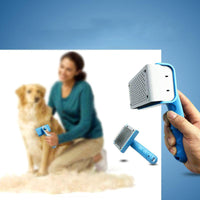 HKM-638291 Pet Push Hair Cleaning Comb for Dogs - Eco-Friendly, TPR & ABS Material, Sky Blue & Fruit Green, 10x16cm