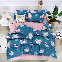 HKM-638355 Cartoon Brushed Plant Cashmere Bedding Set - Four-Piece for 1.5m, 1.8m, and 2m Beds