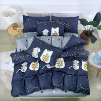 HKM-638355 Cartoon Brushed Plant Cashmere Bedding Set - Four-Piece for 1.5m, 1.8m, and 2m Beds