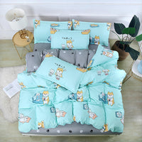HKM-638355 Cartoon Brushed Plant Cashmere Bedding Set - Four-Piece for 1.5m, 1.8m, and 2m Beds