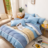 HKM-638675 Brushed Bed Sheet and Duvet Cover Set with Multiple Stylish Designs
