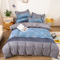 HKM-638675 Brushed Bed Sheet and Duvet Cover Set with Multiple Stylish Designs
