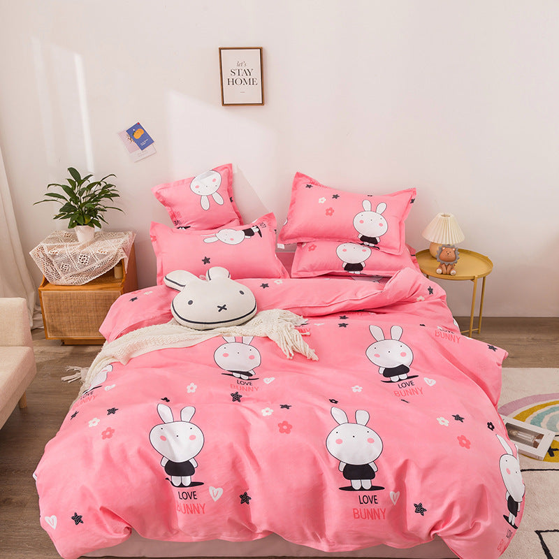 HKM-638675 Brushed Bed Sheet and Duvet Cover Set with Multiple Stylish Designs