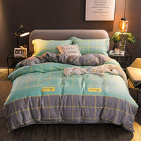 HKM-638675 Brushed Bed Sheet and Duvet Cover Set with Multiple Stylish Designs