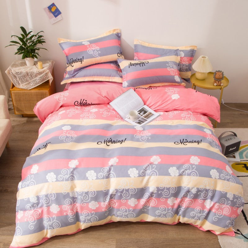 HKM-638675 Brushed Bed Sheet and Duvet Cover Set with Multiple Stylish Designs