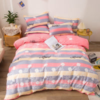 HKM-638675 Brushed Bed Sheet and Duvet Cover Set with Multiple Stylish Designs