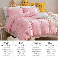 HKM-638675 Soft Microfiber Pink Quilt Cover and Pillowcase Set – Three-Piece Bedding Collection