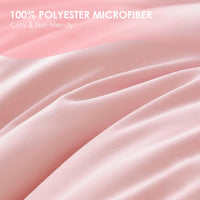 HKM-638675 Soft Microfiber Pink Quilt Cover and Pillowcase Set – Three-Piece Bedding Collection