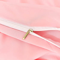 HKM-638675 Soft Microfiber Pink Quilt Cover and Pillowcase Set – Three-Piece Bedding Collection