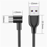 HKM-638739 5A Fast Charging Elbow Data Cable for Android Phones - Type-C, 1m Length