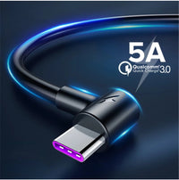 HKM-638739 5A Fast Charging Elbow Data Cable for Android Phones - Type-C, 1m Length