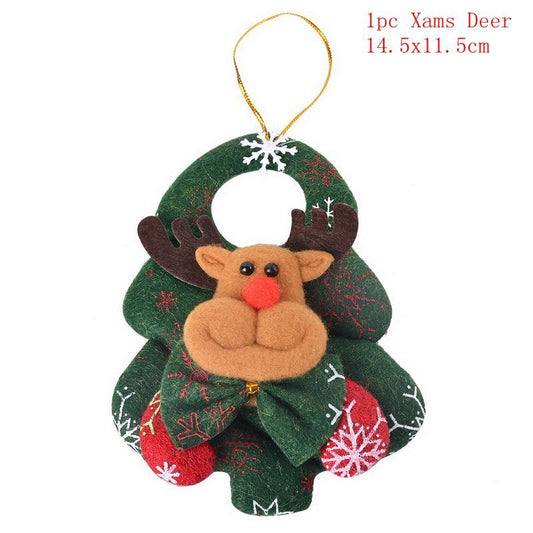 HKM-638803 Festive Set of Christmas Decorations featuring Old Man, Snowman, Deer, and Bear
