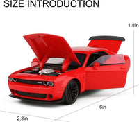 HKM-638995 1:32 Scale Dodge Challenger Alloy Model Car with Pullback Action, Sound, and Light Features