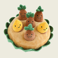 HKM-638995 Sweet Potato Toy Set for Dogs - Includes Soil Base, Peeled & Green Sweet Potatoes