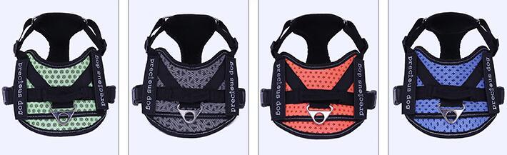 HKM-639187 Adjustable Cotton Dog Traction Chest and Back Harness - Available in Blue, Orange, Green, Grey (Sizes S, M, L)