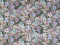 HKM-639187 Floral Twill Cotton Fabric - Small Botanical Print for Spring & Summer Clothing and Home Decor