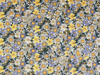 HKM-639187 Floral Twill Cotton Fabric - Small Botanical Print for Spring & Summer Clothing and Home Decor