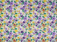 HKM-639187 Floral Twill Cotton Fabric - Small Botanical Print for Spring & Summer Clothing and Home Decor