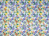 HKM-639187 Floral Twill Cotton Fabric - Small Botanical Print for Spring & Summer Clothing and Home Decor