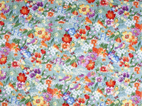 HKM-639187 Floral Twill Cotton Fabric - Small Botanical Print for Spring & Summer Clothing and Home Decor