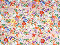 HKM-639187 Floral Twill Cotton Fabric - Small Botanical Print for Spring & Summer Clothing and Home Decor