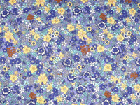 HKM-639187 Floral Twill Cotton Fabric - Small Botanical Print for Spring & Summer Clothing and Home Decor