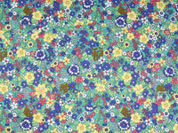 HKM-639187 Floral Twill Cotton Fabric - Small Botanical Print for Spring & Summer Clothing and Home Decor