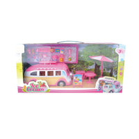 HKM-639187 Pretend Play Mini Kitchen Ice Cream Dining Car and Fast Food Truck Toy Set for Kids