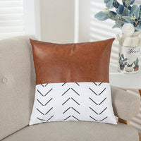 HKM-639315 Geometric Line Print Short Plush Pillowcase, Modern Simple Design, 45x45cm