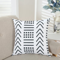 HKM-639315 Geometric Line Print Short Plush Pillowcase, Modern Simple Design, 45x45cm