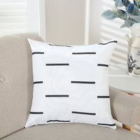 HKM-639315 Geometric Line Print Short Plush Pillowcase, Modern Simple Design, 45x45cm