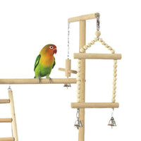 HKM-639443 Wooden Parrot Standing Play Rack with Ladder and Accessories