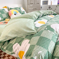 HKM-639507 Aloe Cotton Four-Piece Bedding Set with Striped, Heart, Starry Sky, Geometric, and Cartoon Designs
