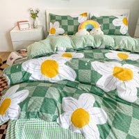 HKM-639507 Aloe Cotton Four-Piece Bedding Set with Striped, Heart, Starry Sky, Geometric, and Cartoon Designs